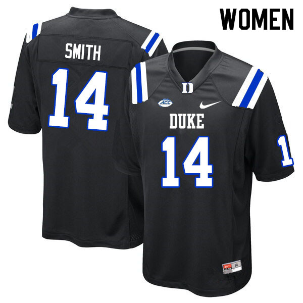 Women #14 Dennis Smith Duke Blue Devils College Football Jerseys Sale-Black - Click Image to Close